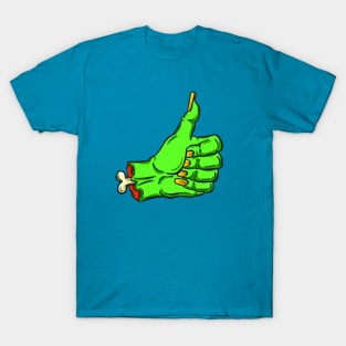 Thumbs Up Zombie Undead Cut off Hand Cartoon T-Shirt